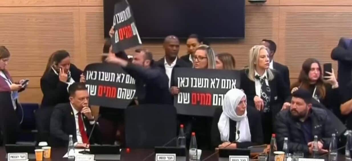 Gaza hostage relatives storm Israeli parliament