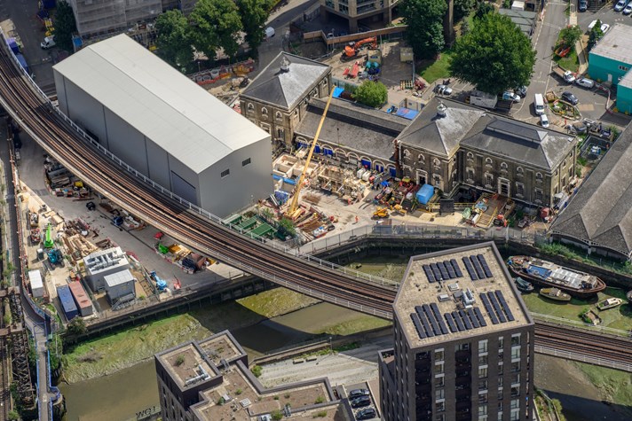 Greenwich shed comes down after Tideway tunnelling completes