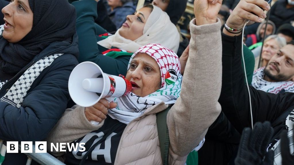 Gaza protest: Tens of thousands march in London calling for ceasefire