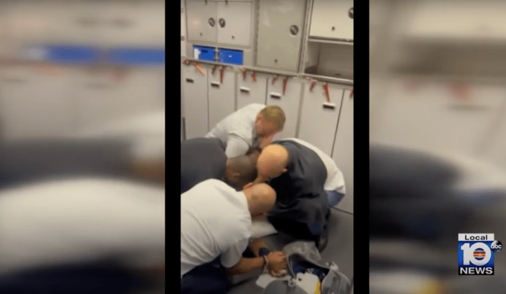 American Airlines traveler restrained by passengers, crew during meltdown before flight to US