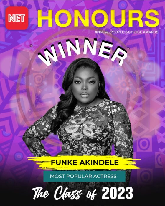 Funke Akindele Beats Nancy Isime, Bimbo Ademoye, Others To Win NET Honours Most Popular Actress Four Times In A Row