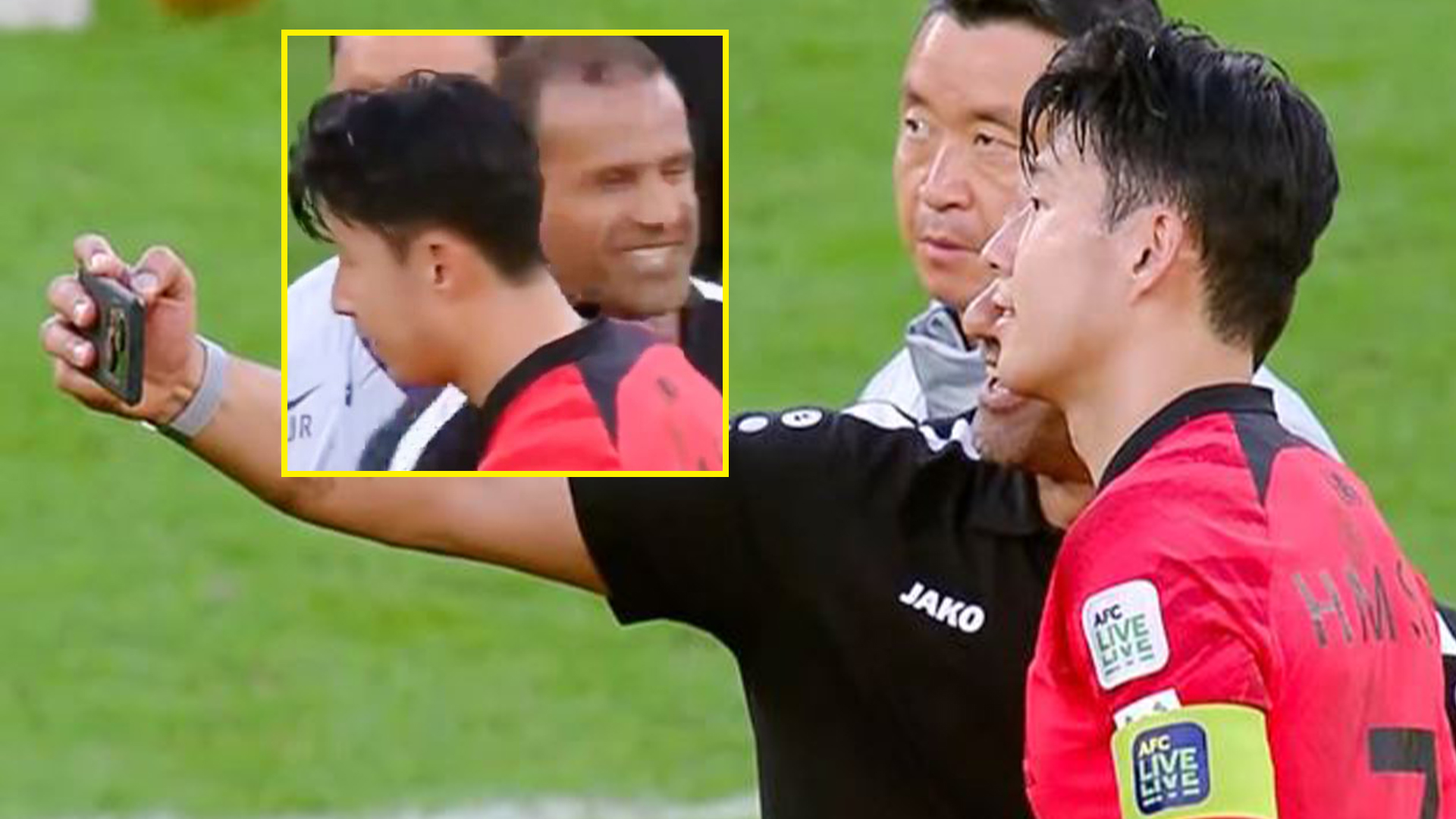 Bizarre moment Jordan coach asks for selfie with Tottenham star Heung-min Son after Asian Cup thriller