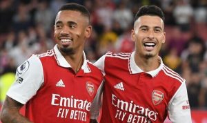 EPL: Saliba , Saka score as Arsenal humiliate West Ham 6-0 at London stadium