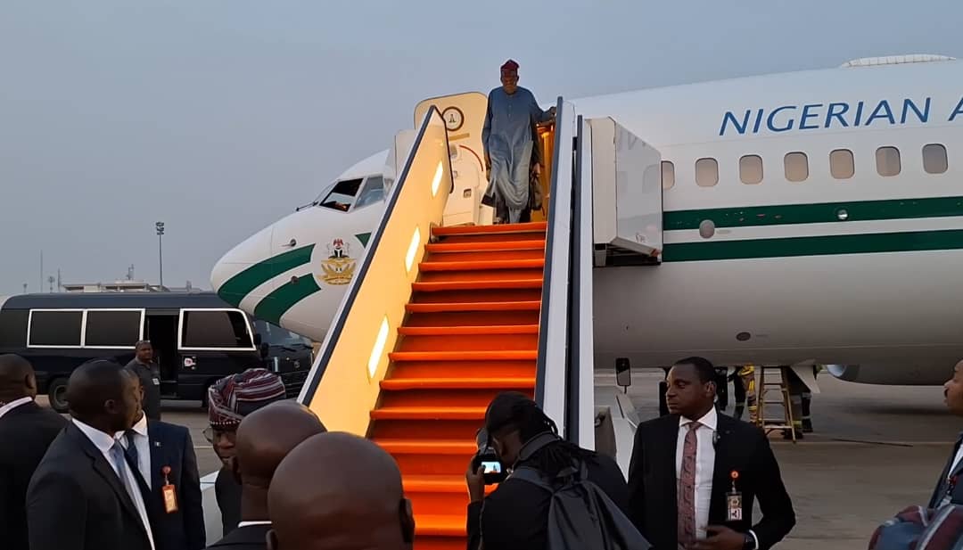 Tinubu  Returns To Abuja After Official Visit To Qatar