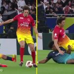 YouTuber IShowSpeed shown yellow card for horror tackle on Brazilian World Cup winner Kaka