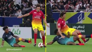 YouTuber IShowSpeed shown yellow card for horror tackle on Brazilian World Cup winner Kaka