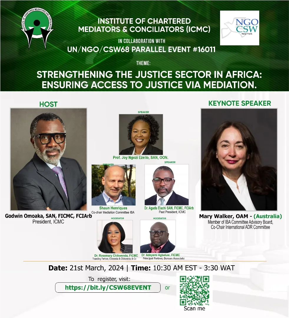 [Register Now]: Strengthening the Justice Sector in Africa: Ensuring Access to Justice via Mediation