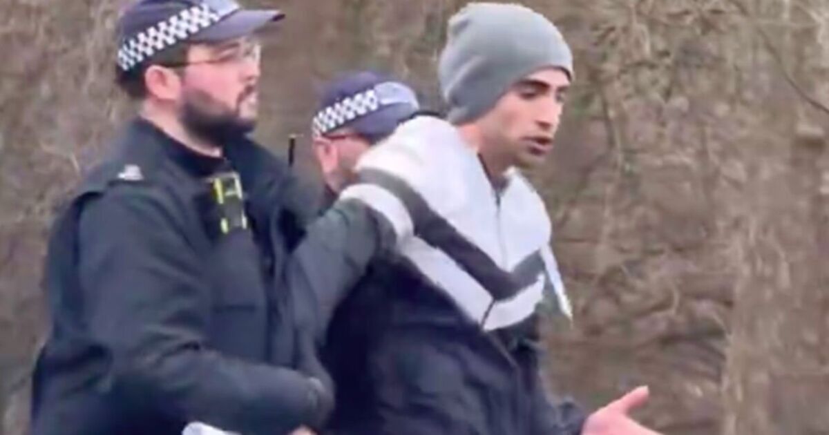 Brave anti-Hamas counter-protester at London rally furious at police over arrest threat