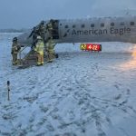 WATCH: Plane slides off snowy taxiway in Rochester, New York