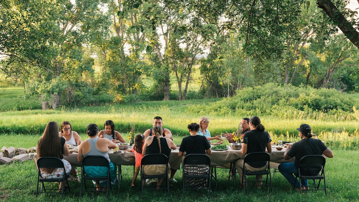 Sharing a Native American feast in South Dakota