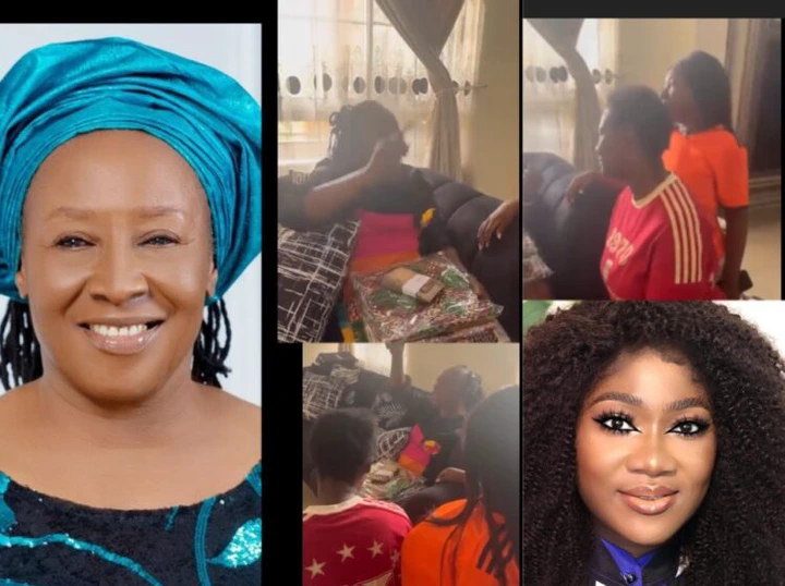 “You have blessed me so much in this life. What did you see in me?” Patience Ozokwo emotional as Mercy Johnson surprises her on movie set