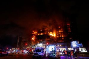 Huge apartment block fire in Spain kills 10 people