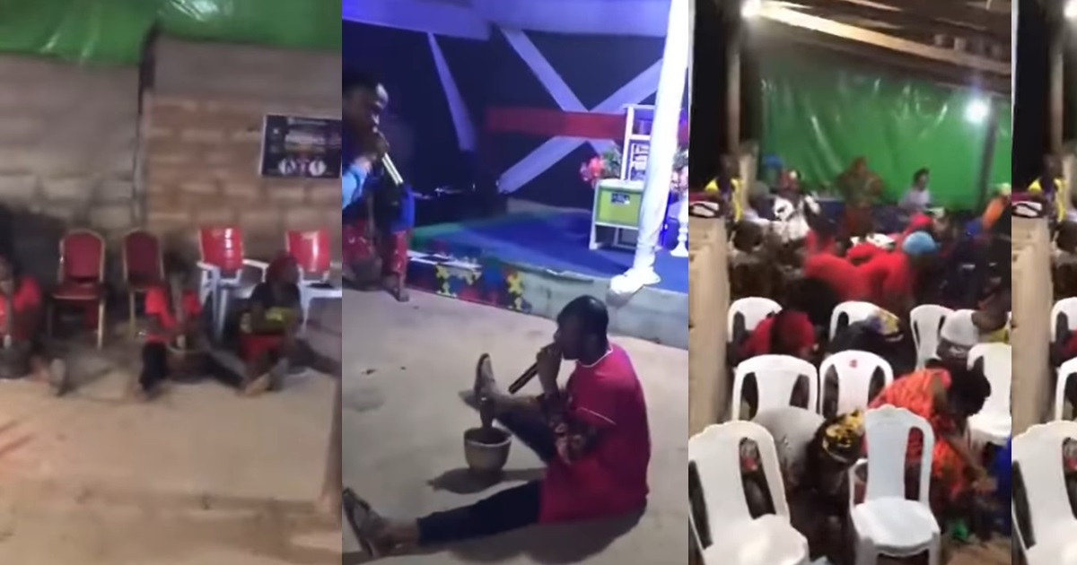 “Why is the pastor not pounding” – Trending video of church members pounding their enemies with mortar and pestle (WATCH)