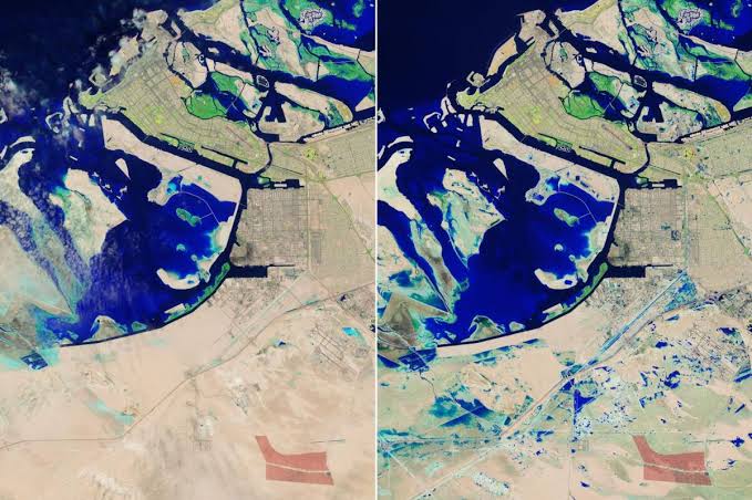 NASA Releases Before & After Images of UAE’s Flooded Areas