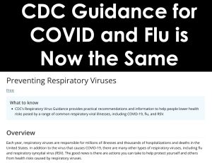 CDC COVID Guidelines Now Align With CDC Flu Guidance