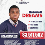 Nigerian boy Femi Ositade wins $3.5 million worth of scholarships from Harvard and 13 foreign universities