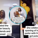 VIDEO: Young Lady Allegedly Poisoned by Her Friends After Inviting Them to Unveil Her New Beauty Salon