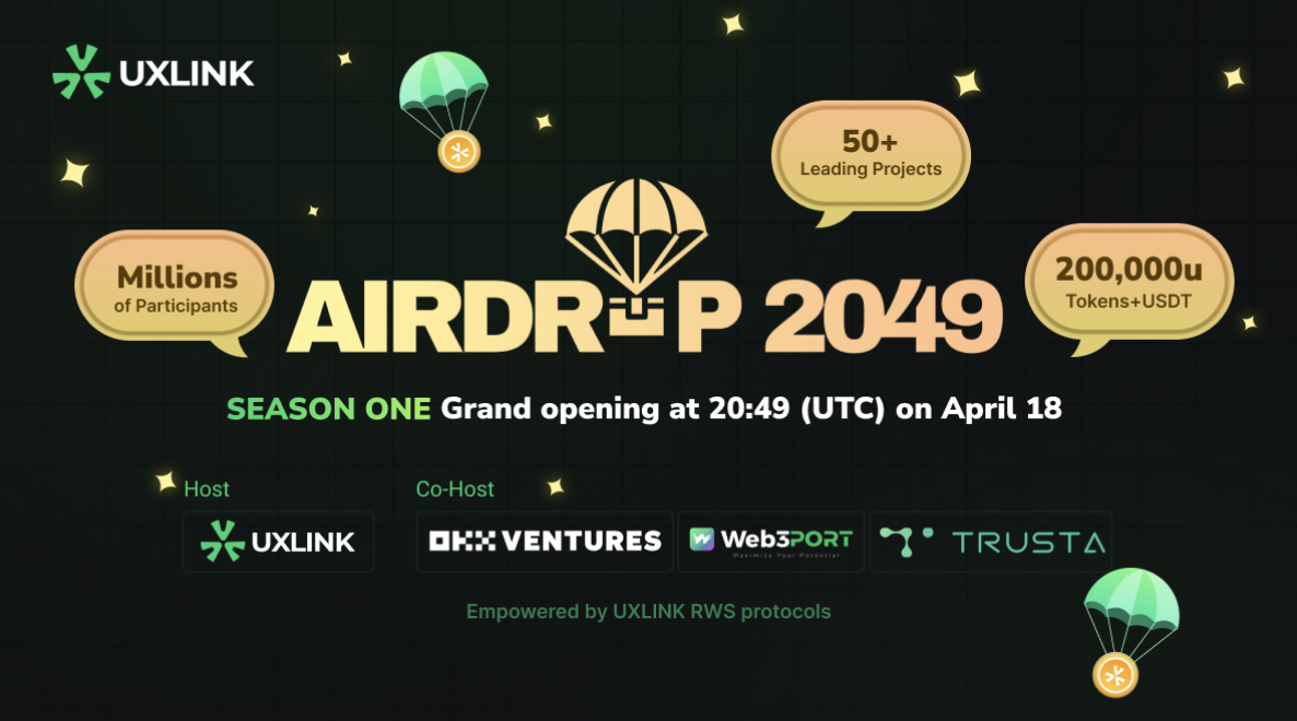 UXLINK Launches AIRDROP2049 with OKX Ventures, Web3Port, Trusta, and 50+ Leading Web3 Projects