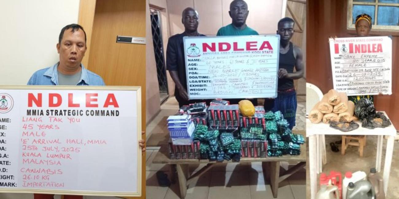 NDLEA Arrests Chinese Man, 80-Year-Old Grandma In Drug Busts, Intercepts Cannabis In Moimoi Packs