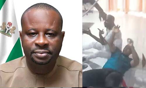 WATCH: Video of thugs beating up Rivers LG Administrator and Forcing him to Resign Emerges