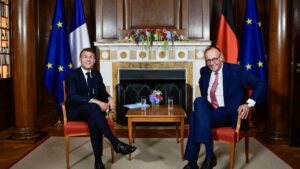 Macron meets Merz in Berlin as EU prepares $100 billion tariff retaliation