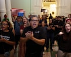 Texas Democrats shadowed by law enforcement officers to stop them repeating protest over redrawing congressional districts – US politics live