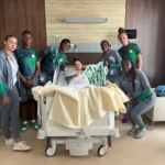 In Pictures: Super Falcons visit injured South African forward Salgado in hospital