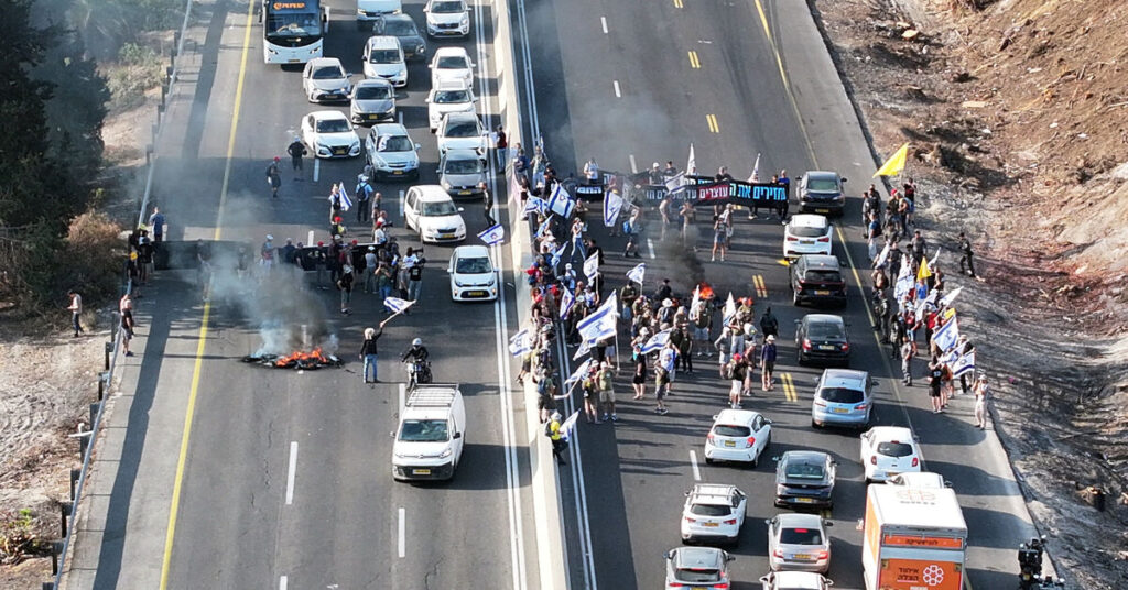 Israelis stage nationwide protests to demand end to Gaza war and release of hostages