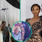 KWAM 1 Sings for Davido and Chioma at Event, OBO Watches via Phone, Video Draws Reactions