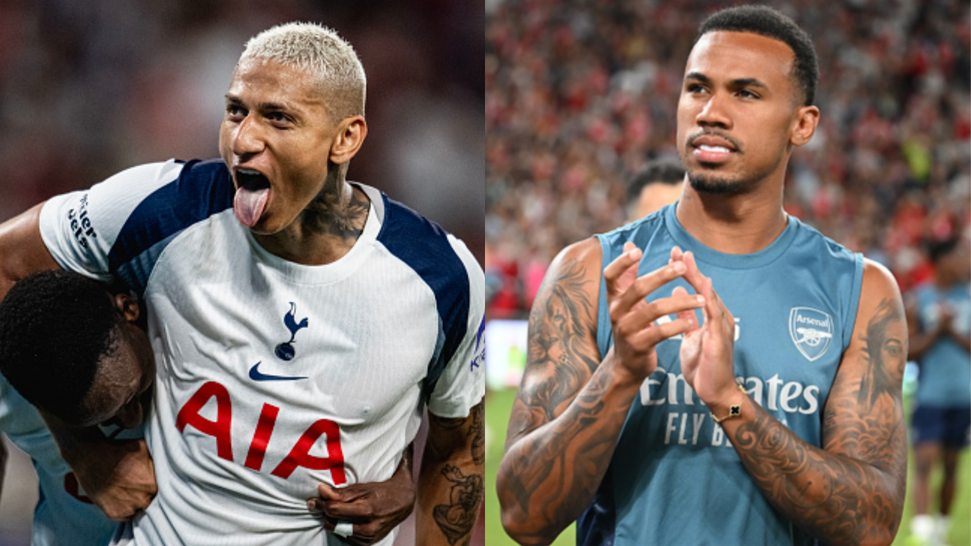 Gabriel hits back at Richarlison jibe with savage response after Brazilian striker brags over Tottenham’s north London derby victory over Arsenal in Hong Kong
