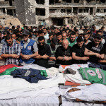 Funeral held in Gaza for six journalists killed in Israeli strike on media tent