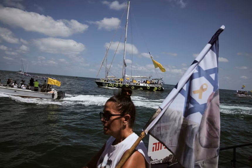 Hostage families sail toward Gaza calling for Israel to end the war
