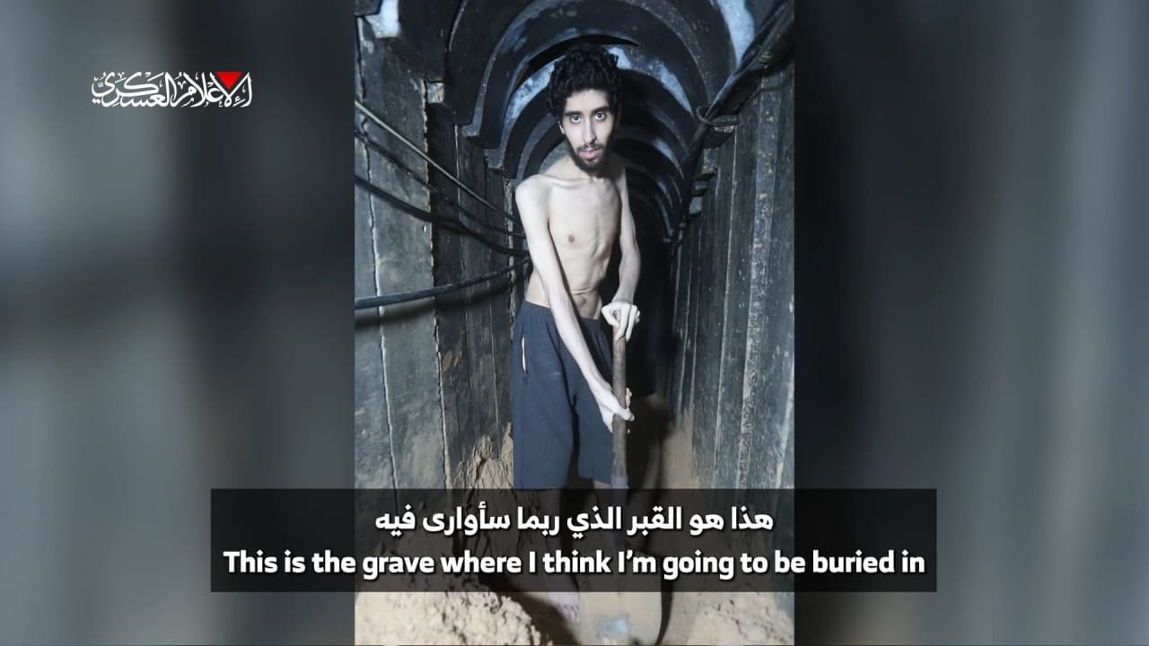 WATCH: Hamas forces hostage Evyatar David to dig own grave, count days without food