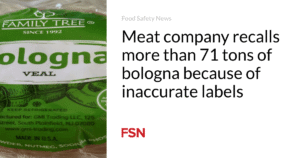 Meat company recalls more than 71 tons of bologna because of inaccurate labels
