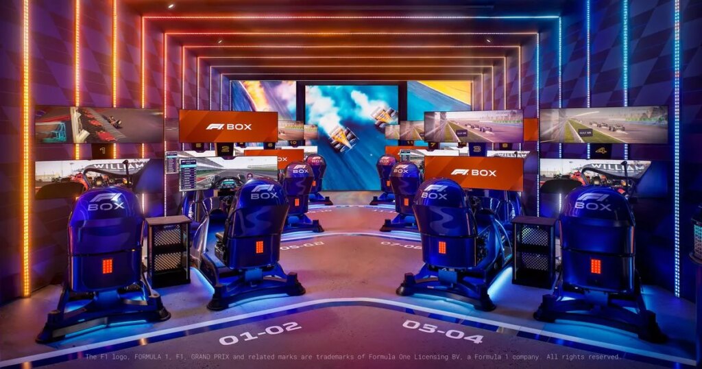 F1 speed lovers will be able to race 11 pals in a state-of-the-art thrill simulator