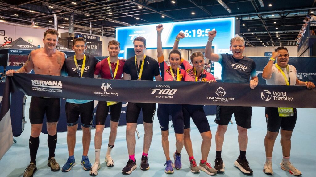 Olympic swimming legend Adam Peaty stars for Team Ramsay on debut triathlon