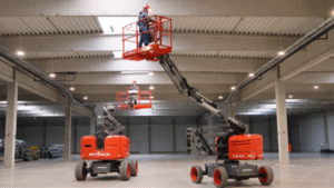 Skyjack’s rough-terrain hybrid and electric articulating booms are now available in North America