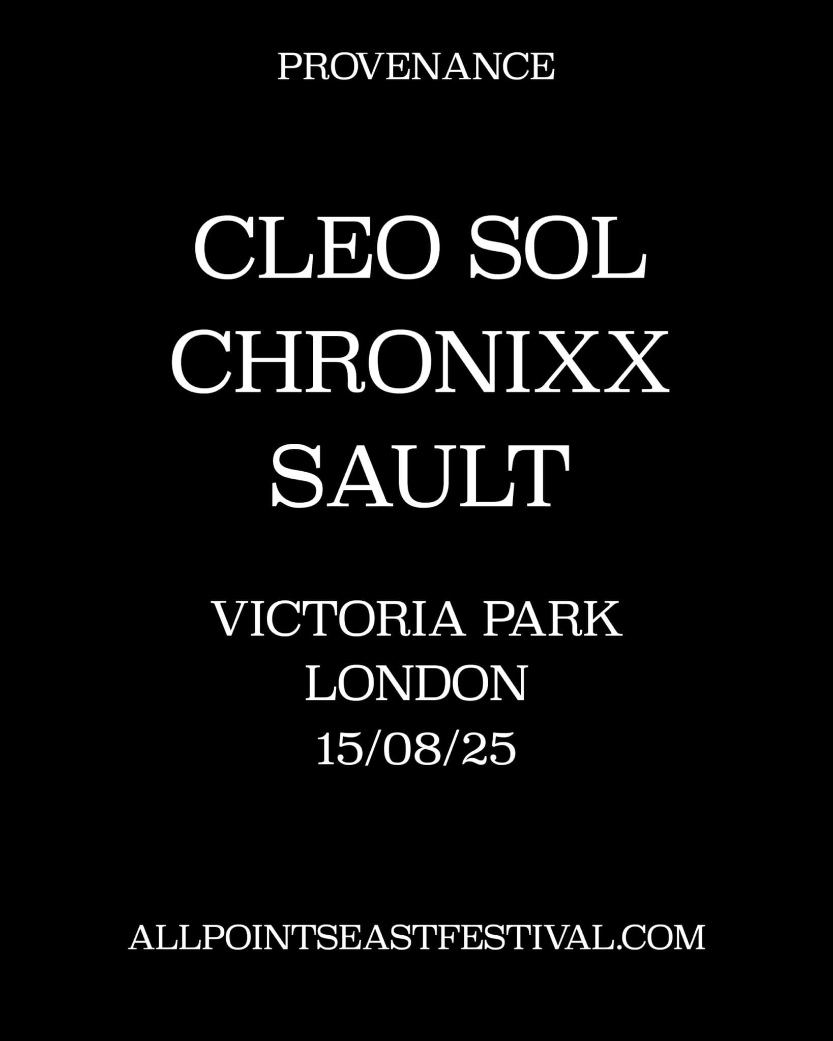 Sault, Cleo Sol Confirm All Points East Stage Time