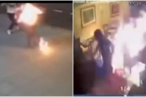 Video Captures Arson Attack At East London Indian Restaurant, Man Engulfed in Flames