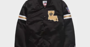 Get game day ready with a Saints satin starter jacket and team gear from HOMAGE