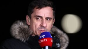 Gary Neville names the ‘only team’ that can stop Arsenal winning Premier League title as he rules Pep Guardiola’s Man City out of race