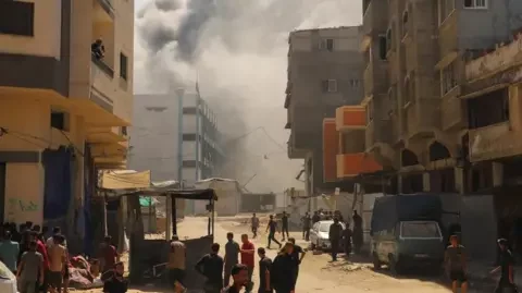 Families Flee Israeli Bombardment In Gaza City