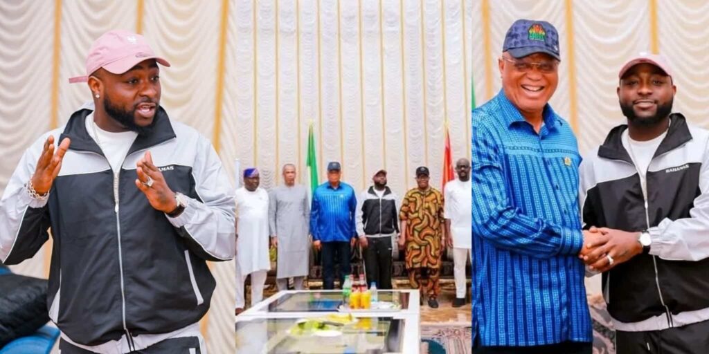 ‘I look forward to eating affang soup’ — Davido praises Akwa Ibom as he visits Akpabio and Governor Umo Eno