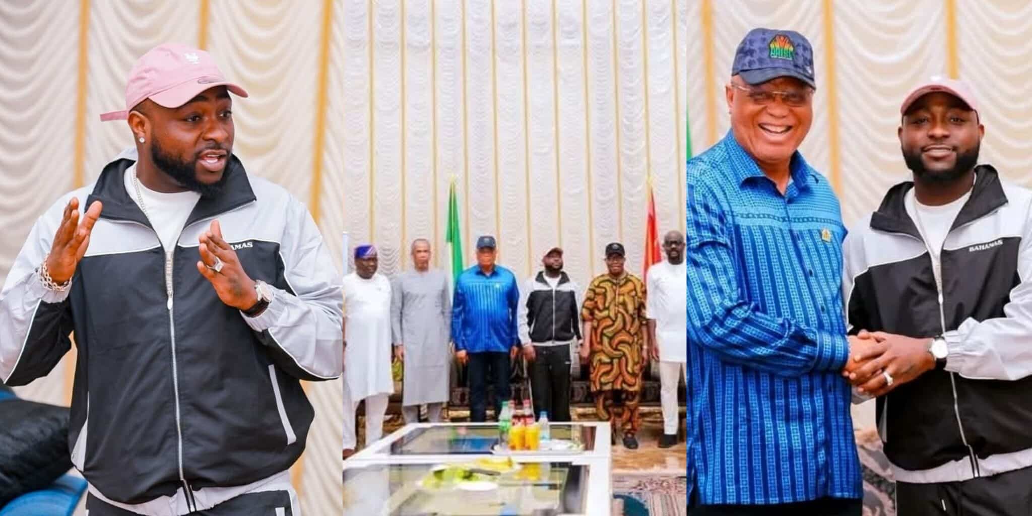 ‘I look forward to eating affang soup’ — Davido praises Akwa Ibom as he visits Akpabio and Governor Umo Eno