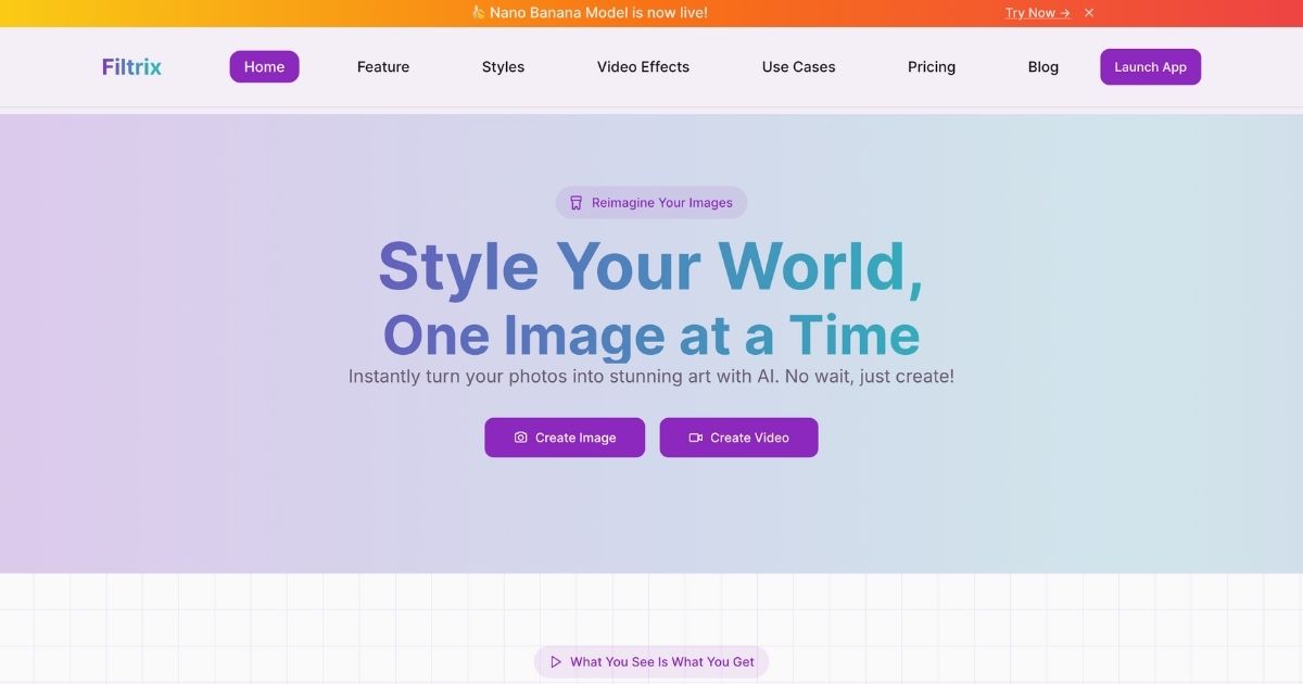 Filtrix AI: Versatile Image Transformation Tool