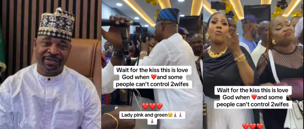 Netizens React To Viral Video Of MC Oluomo Kissing 3 Wives In Public