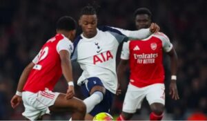 Eze nets hat-trick as Arsenal thrash Spurs to strenghten EPL lead