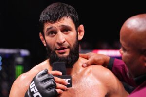 Khamzat Chimaev reveals the reason behind his shove on Ian Machado Garry