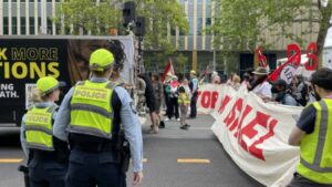 Canberra marks two years of the war in Gaza with hundreds-strong Civic protest