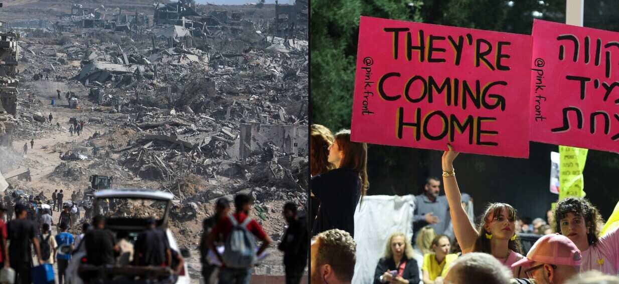 Families await hostage release as Palestinians return to ‘ghost town’ during Gaza ceasefire